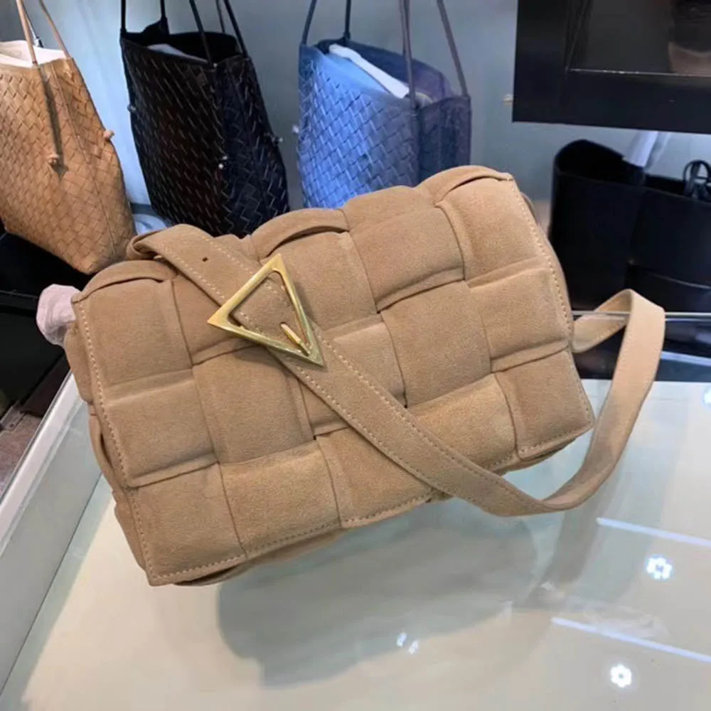 Compact Suede Chain Shoulder Bag