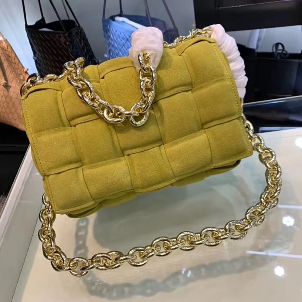 Compact Suede Chain Shoulder Bag