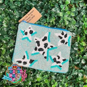 Cowprint Stars Beaded Bag