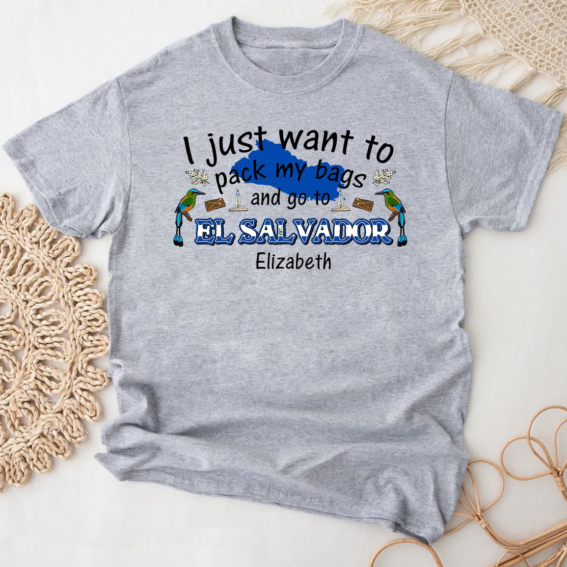 Custom I Just Want To Pack My Bags And Go To El Salvador T-shirt