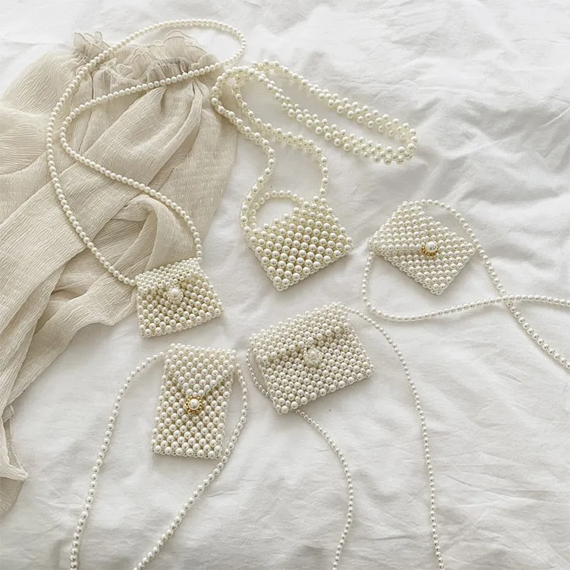 Cyflymder Mini Pearl Bag Handmade Vintage EVA Beaded Fashion Banquet Party Shoulder Bag Female Wedding Bags Luxury Women's Coin Purse