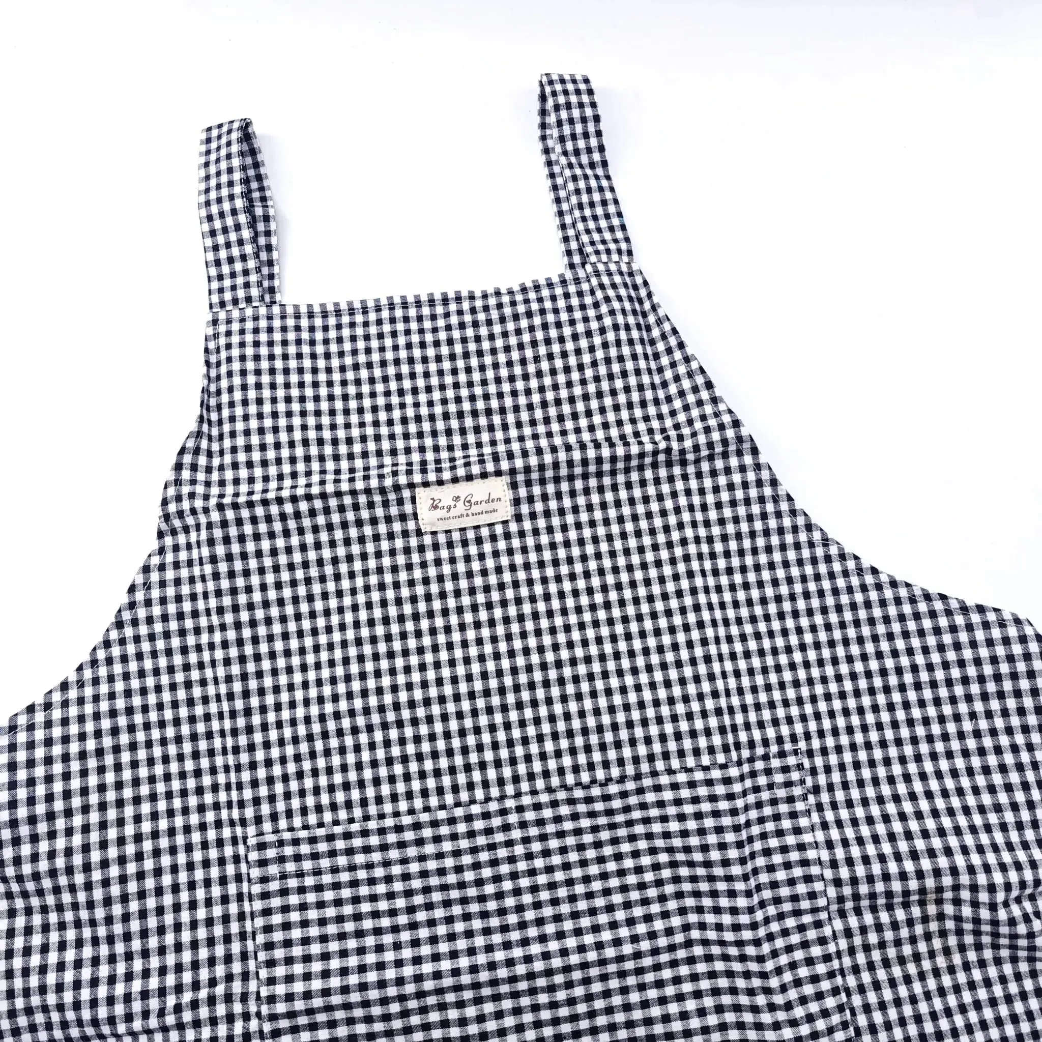 Delantal algodón Vichy Negro Bags Garden