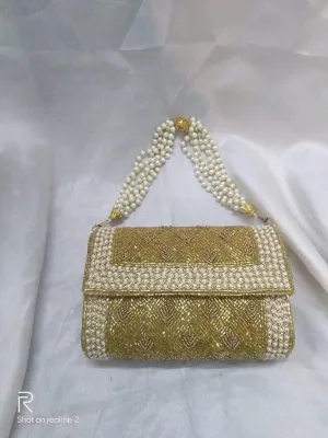 Designer Party Potli Purse in Cream
