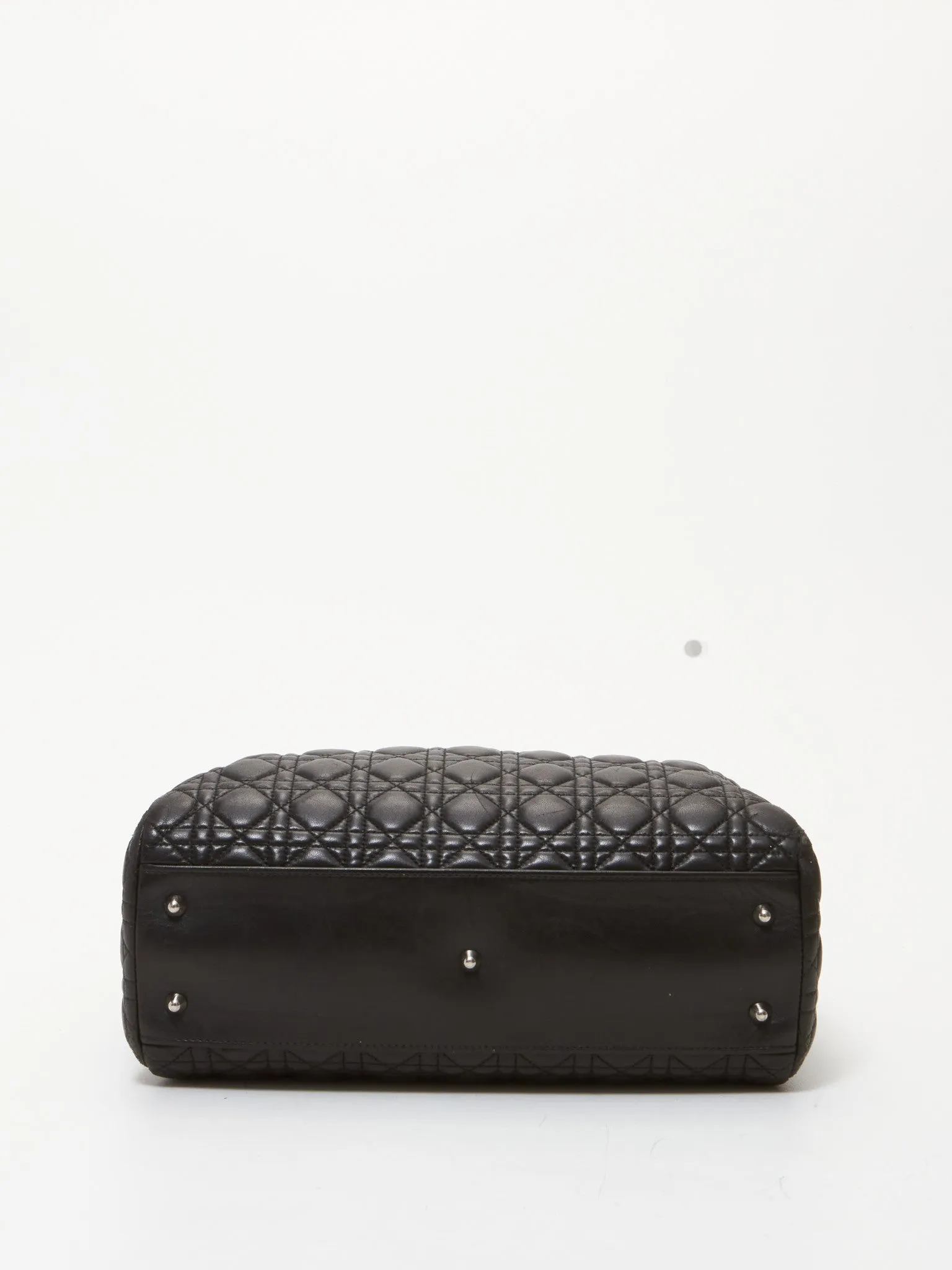 Dior Black Leather Cannage Chain Shopping Tote