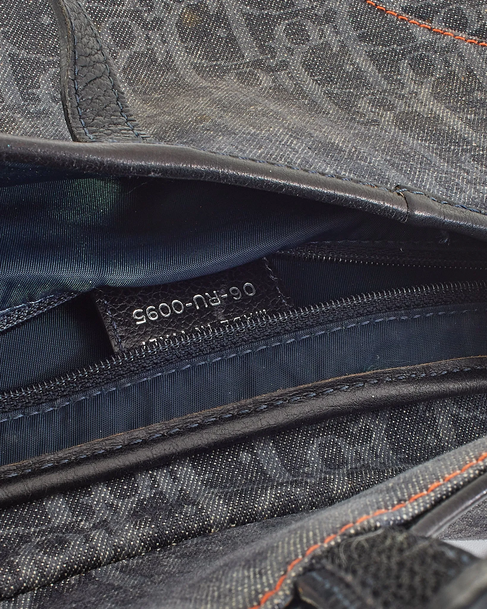 Dior Black/Orange Diorissimo Denim Flight Collection Saddle Bag
