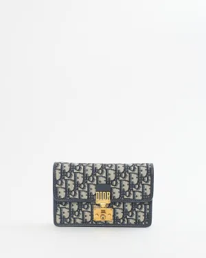 Dior Blue Oblique Canvas DiorAddict Wallet on Chain