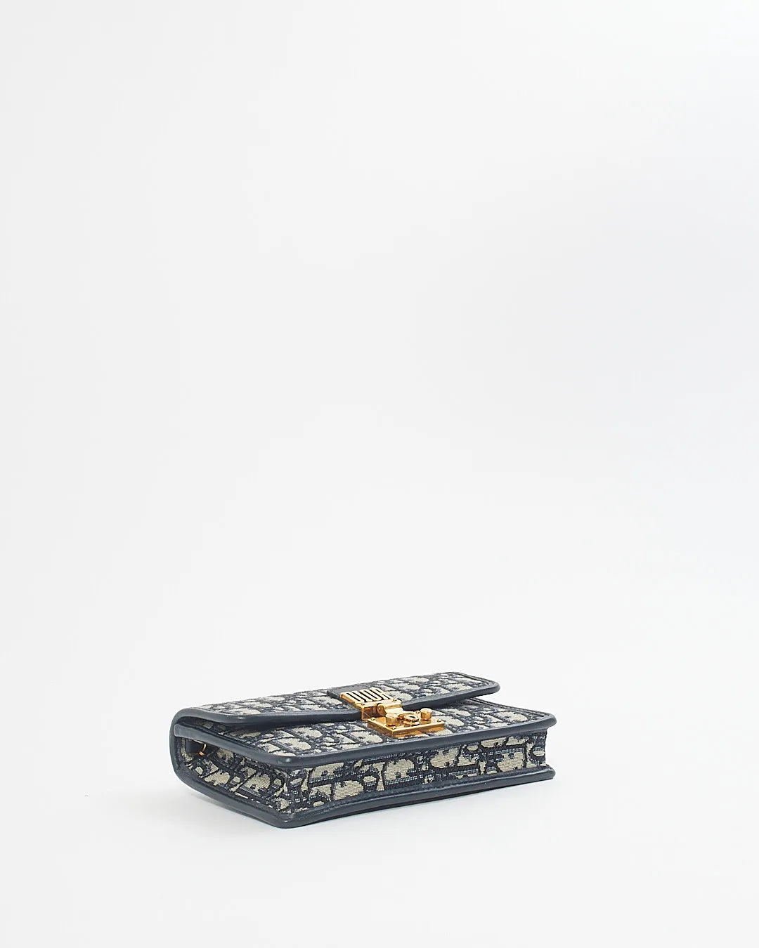 Dior Blue Oblique Canvas DiorAddict Wallet on Chain