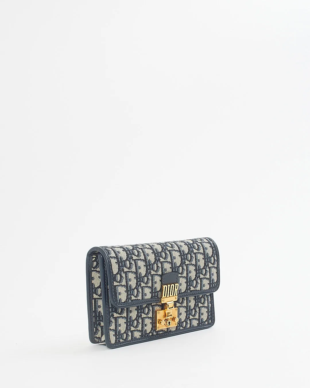 Dior Blue Oblique Canvas DiorAddict Wallet on Chain