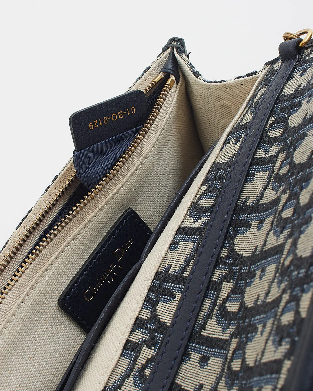 Dior Blue Oblique Canvas DiorAddict Wallet on Chain