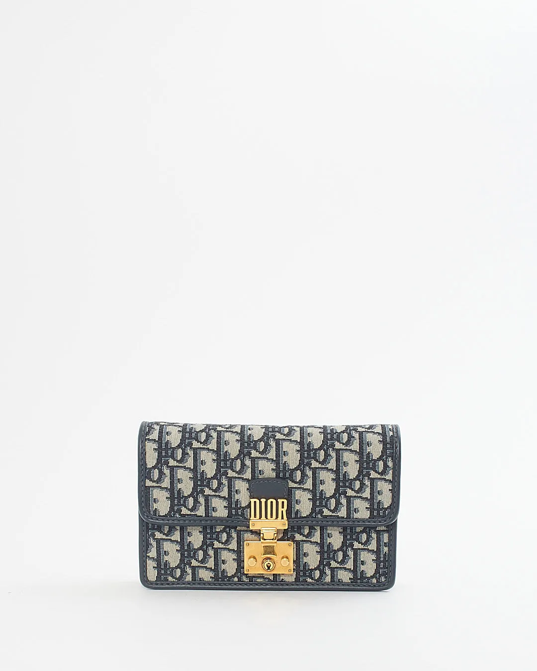 Dior Blue Oblique Canvas DiorAddict Wallet on Chain