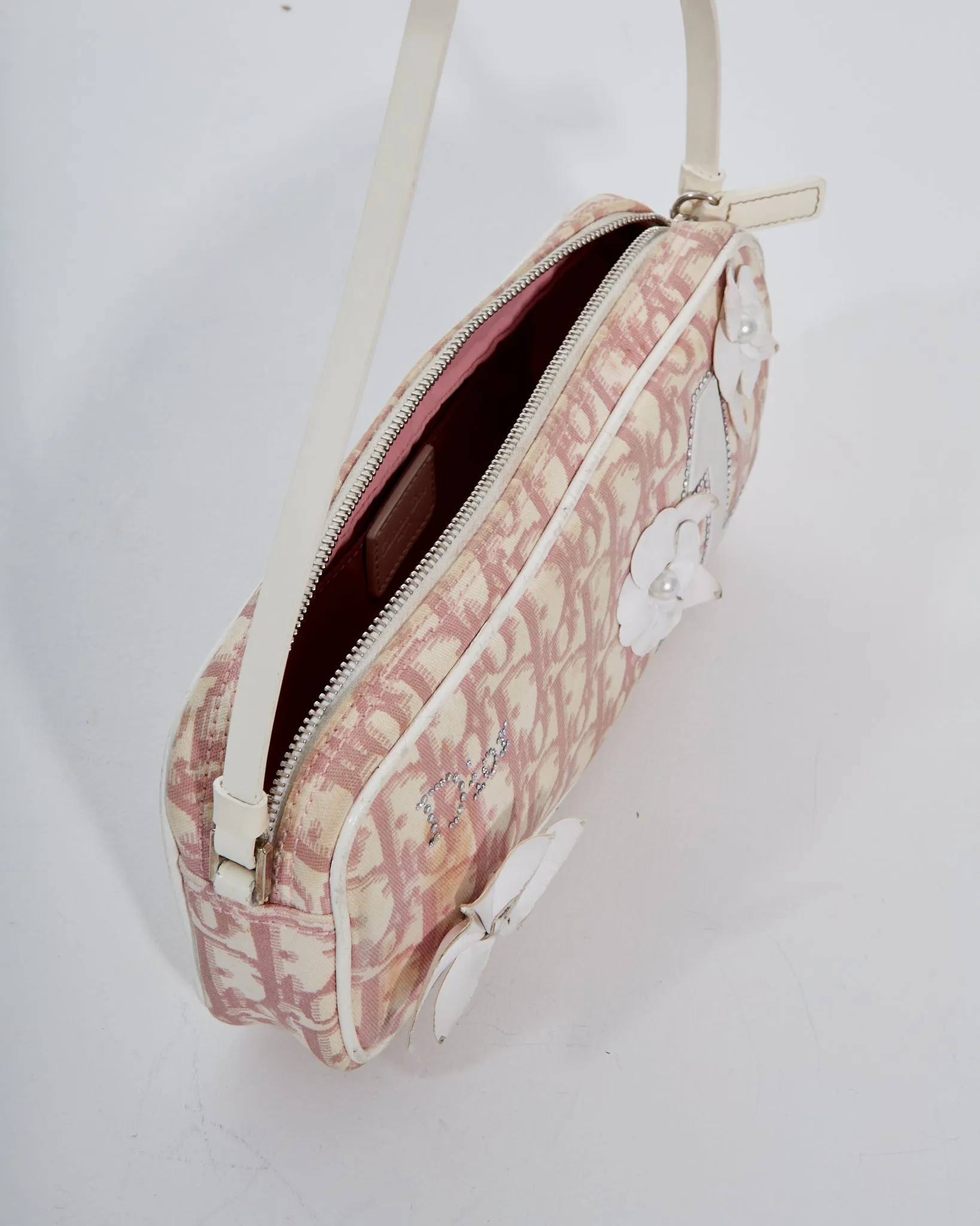 Dior Pink Monogram Girly Canvas Small Shoulder Bag