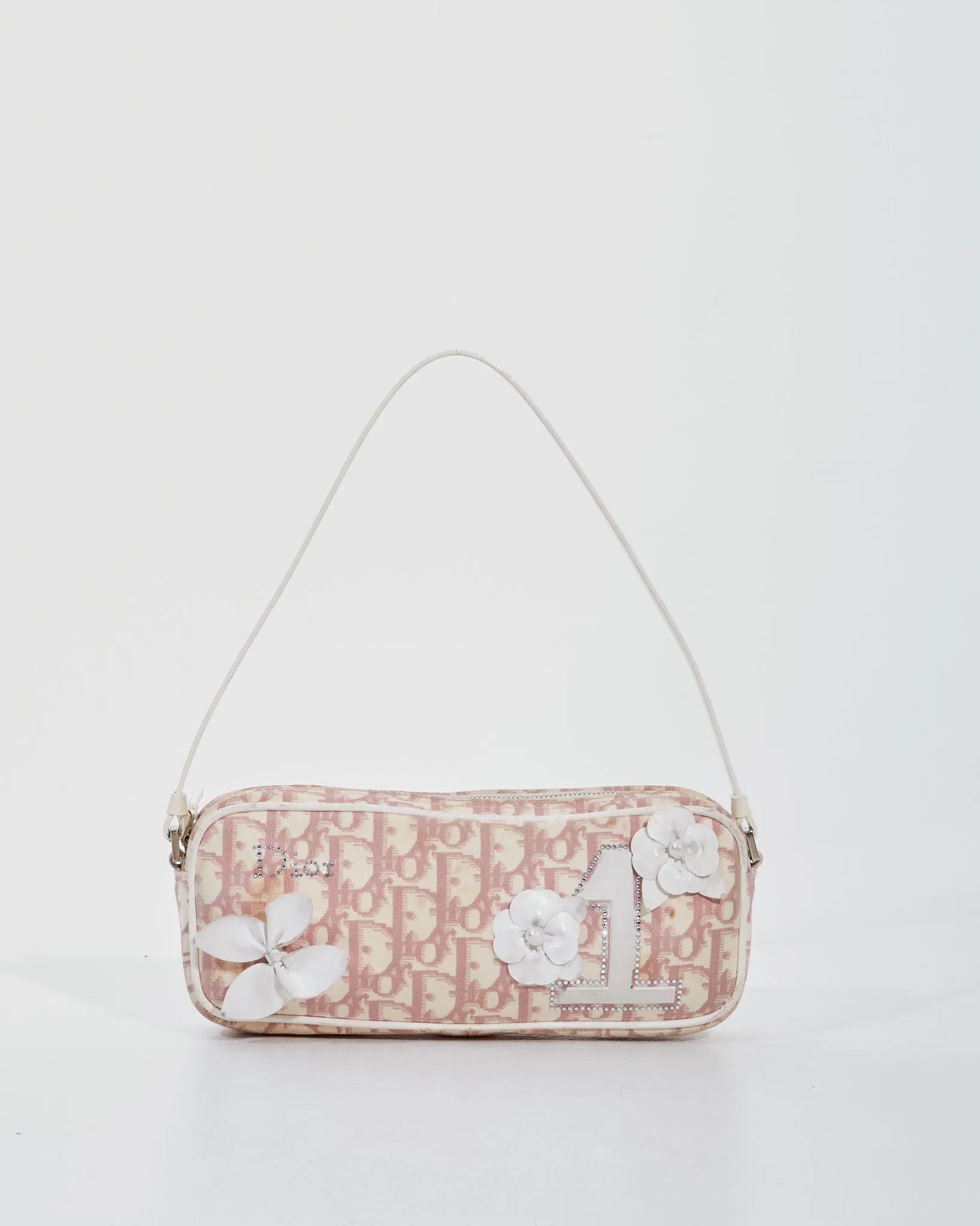 Dior Pink Monogram Girly Canvas Small Shoulder Bag
