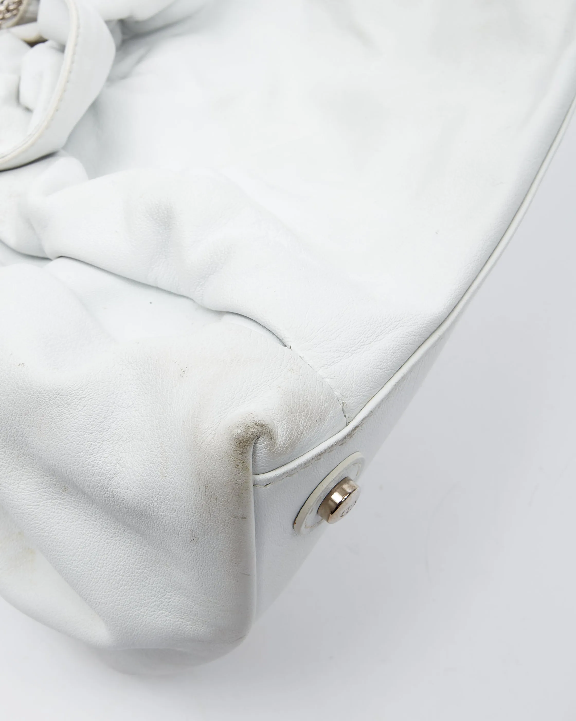 Dior White Leather Le Trente Shoulder bag