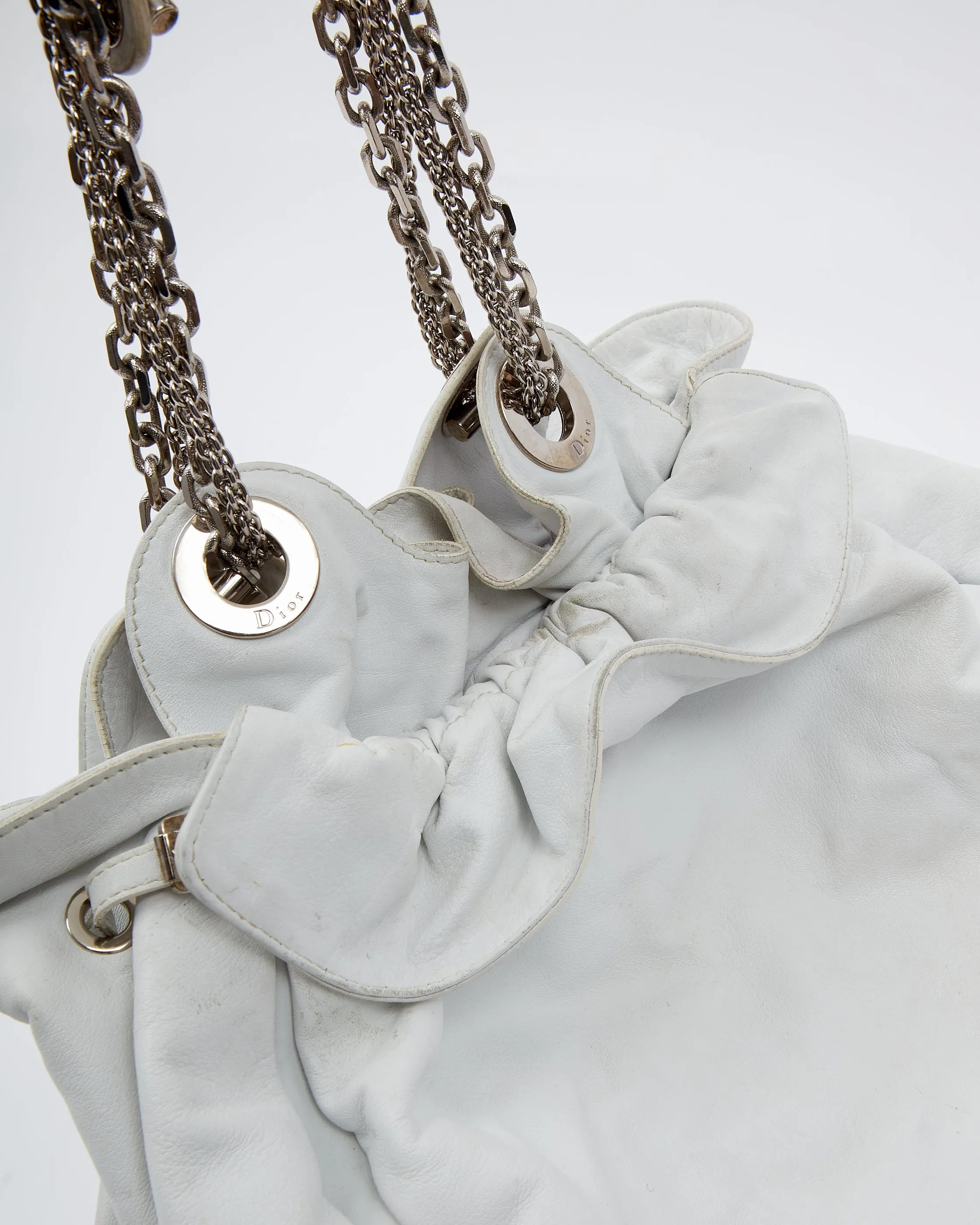 Dior White Leather Le Trente Shoulder bag