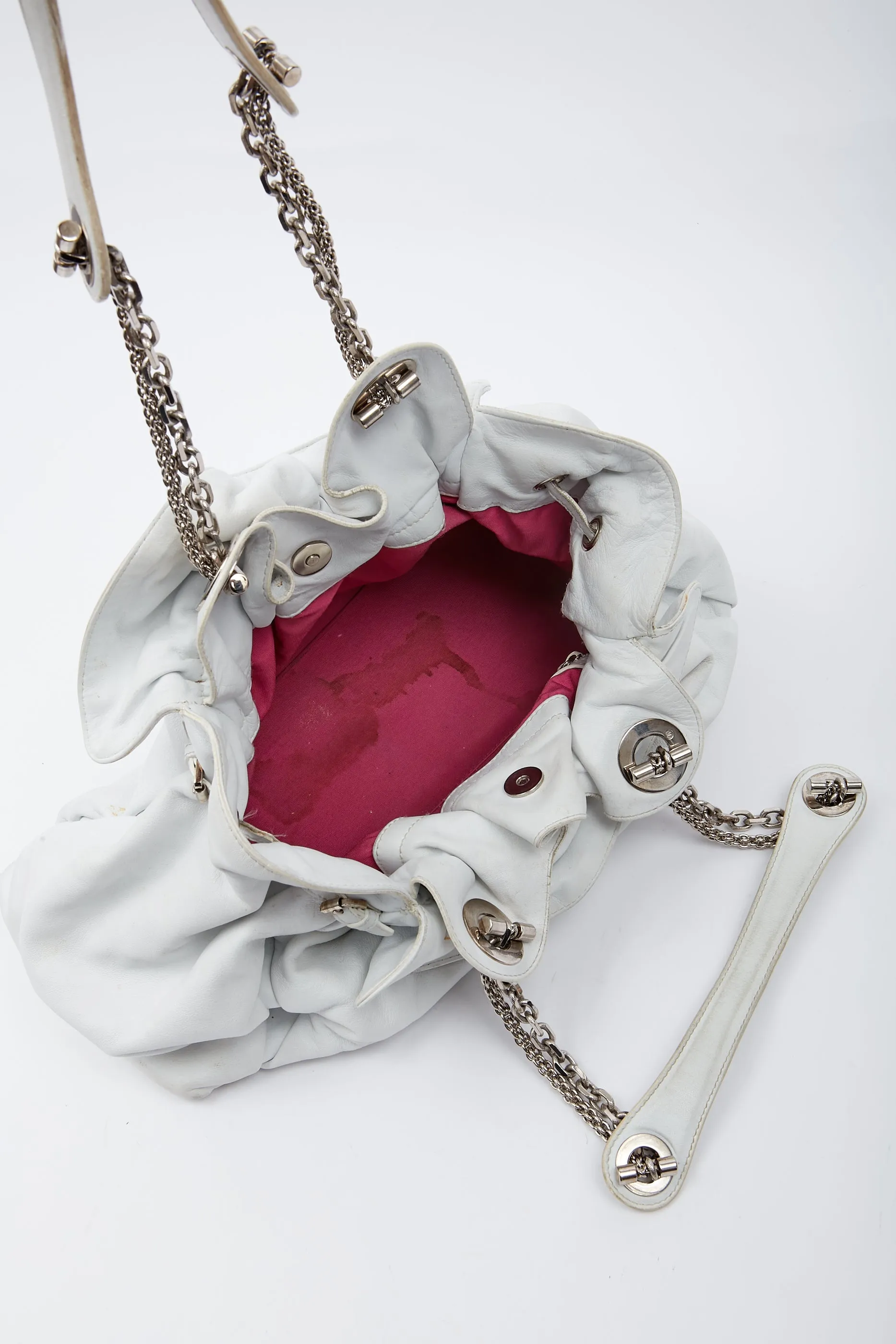 Dior White Leather Le Trente Shoulder bag