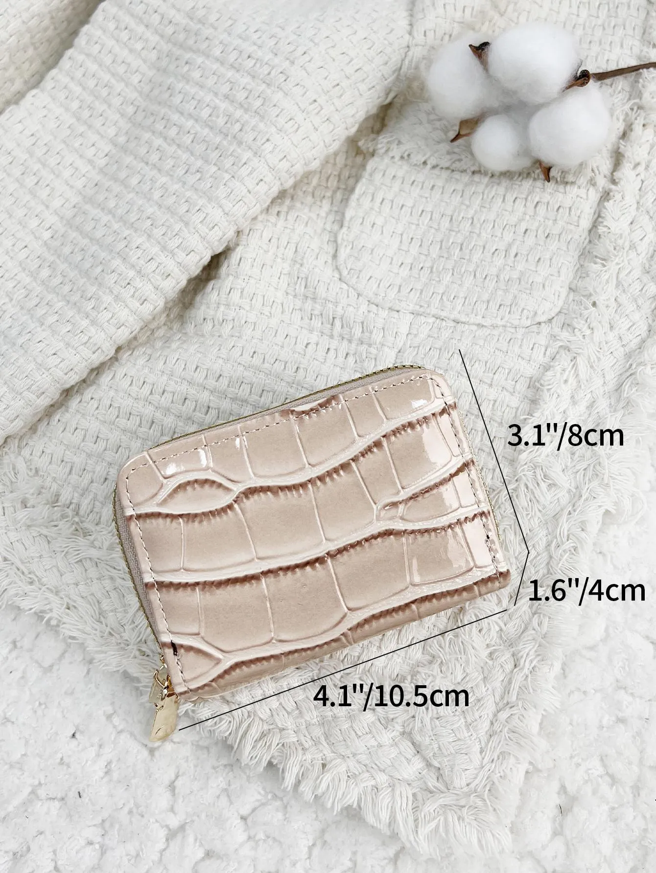 Double-layer Accordion Style Card Holder Wallet - Beige