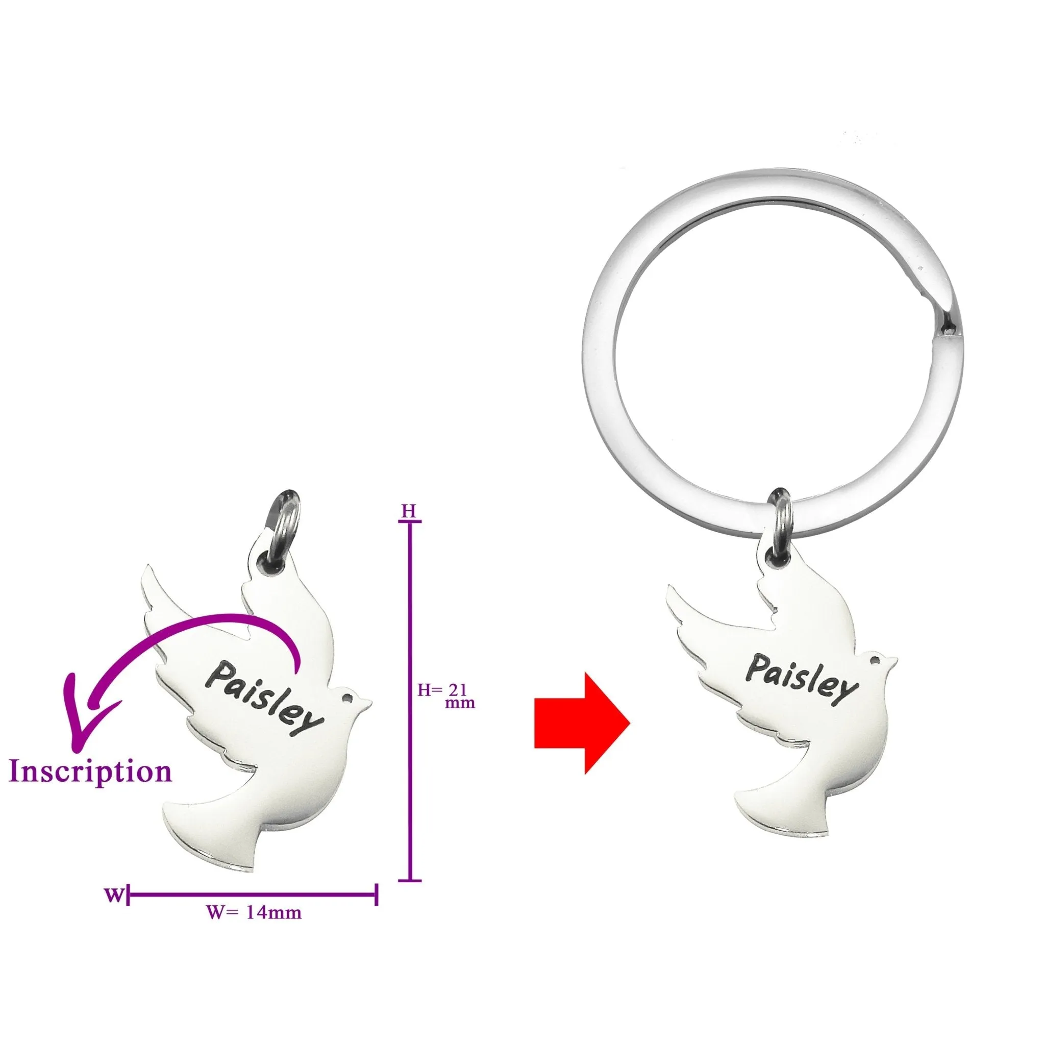 Dove Charm for Keyring