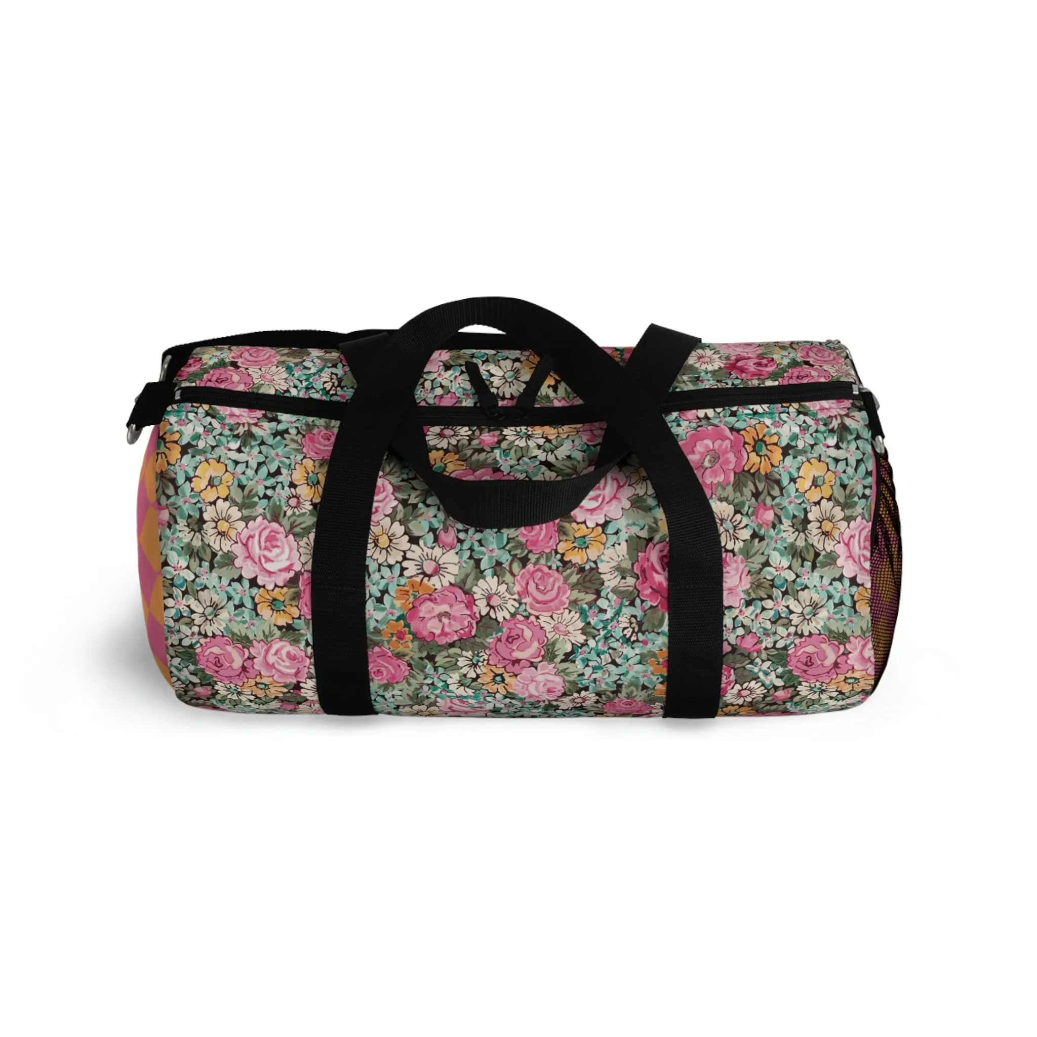 Duffel Bag / bright pink vintage floral