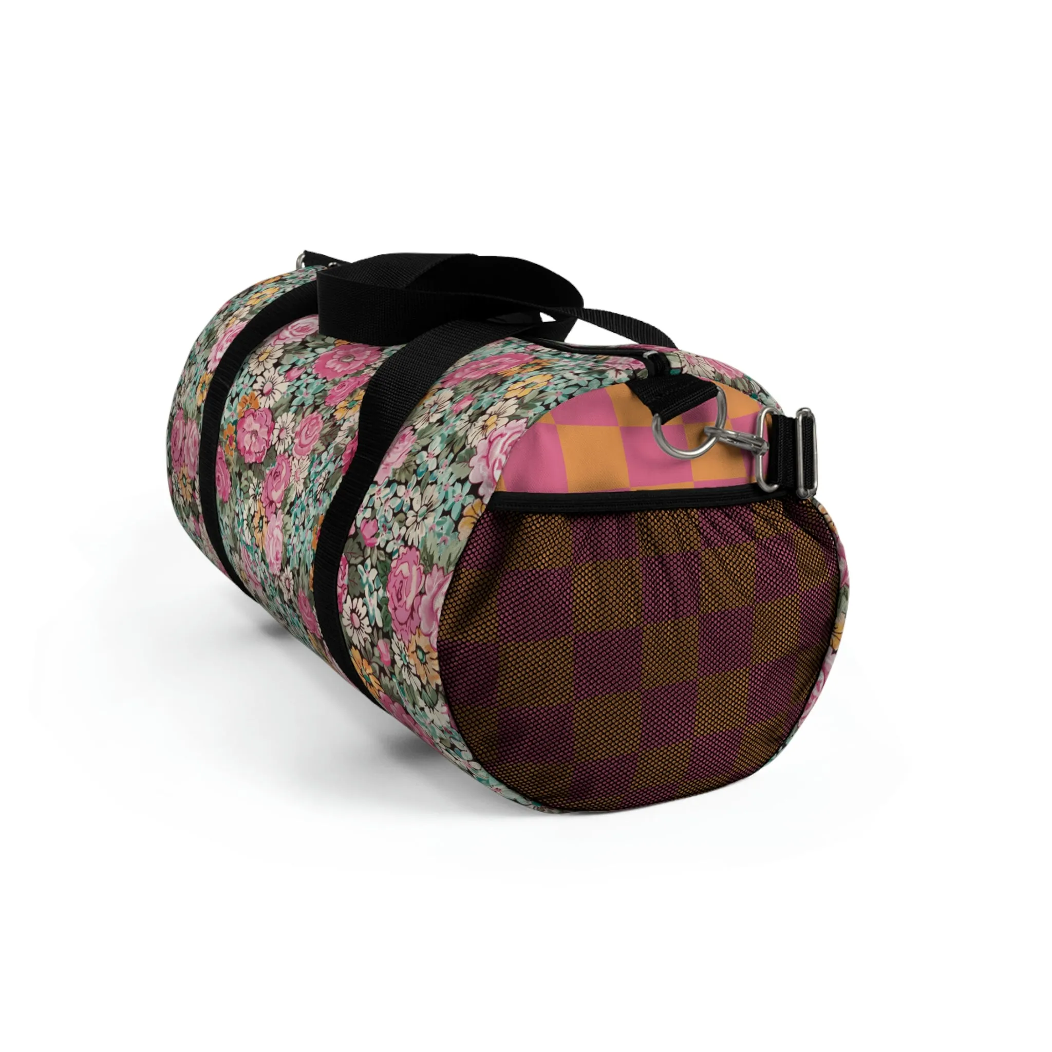 Duffel Bag / bright pink vintage floral