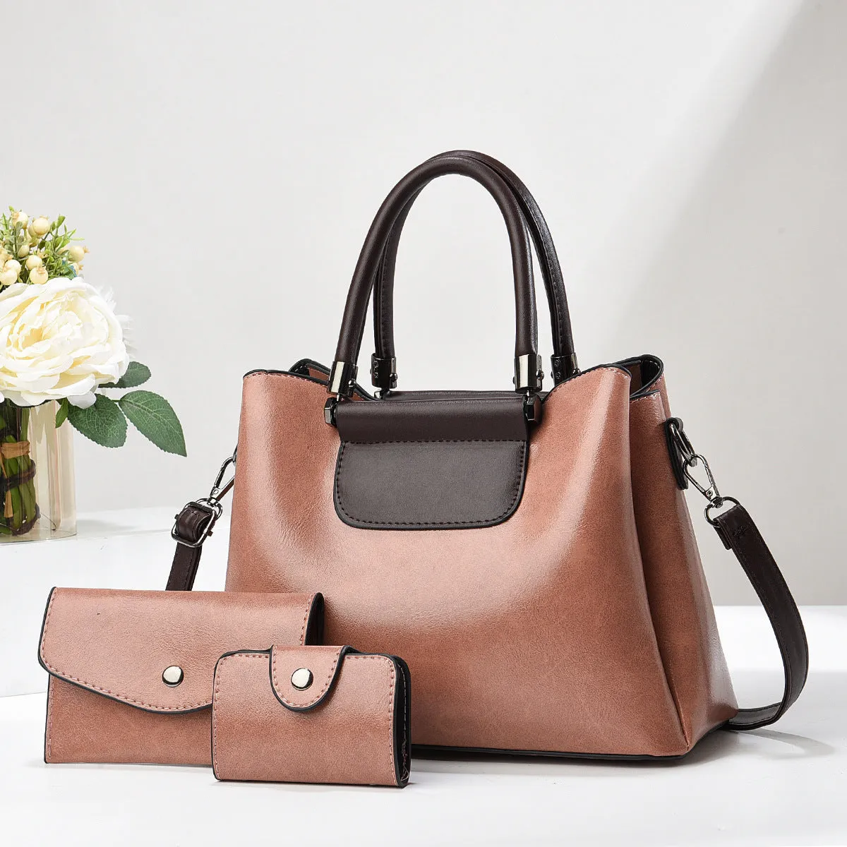 Elegant Handbag Soft Leather Set