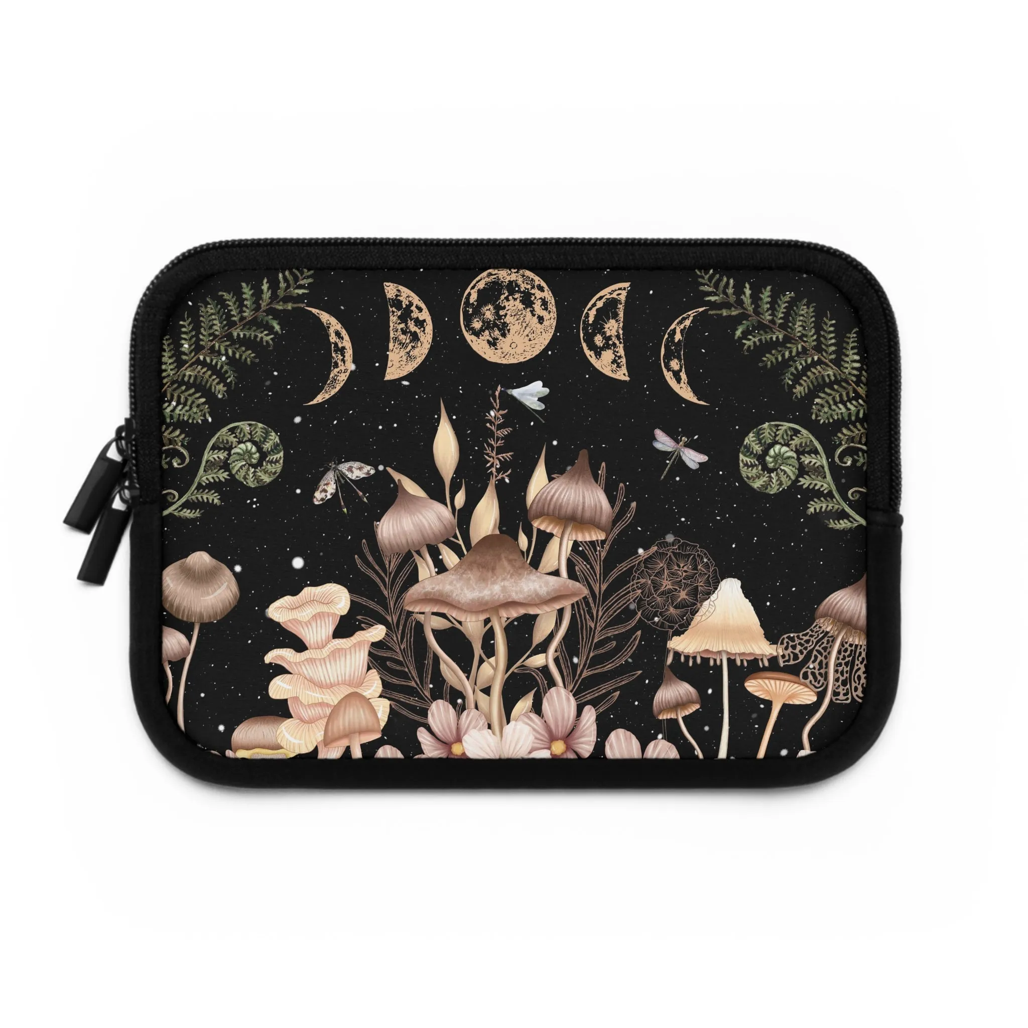 Elegant Mushrooms Moon Phases Laptop Case, laptop sleeve
