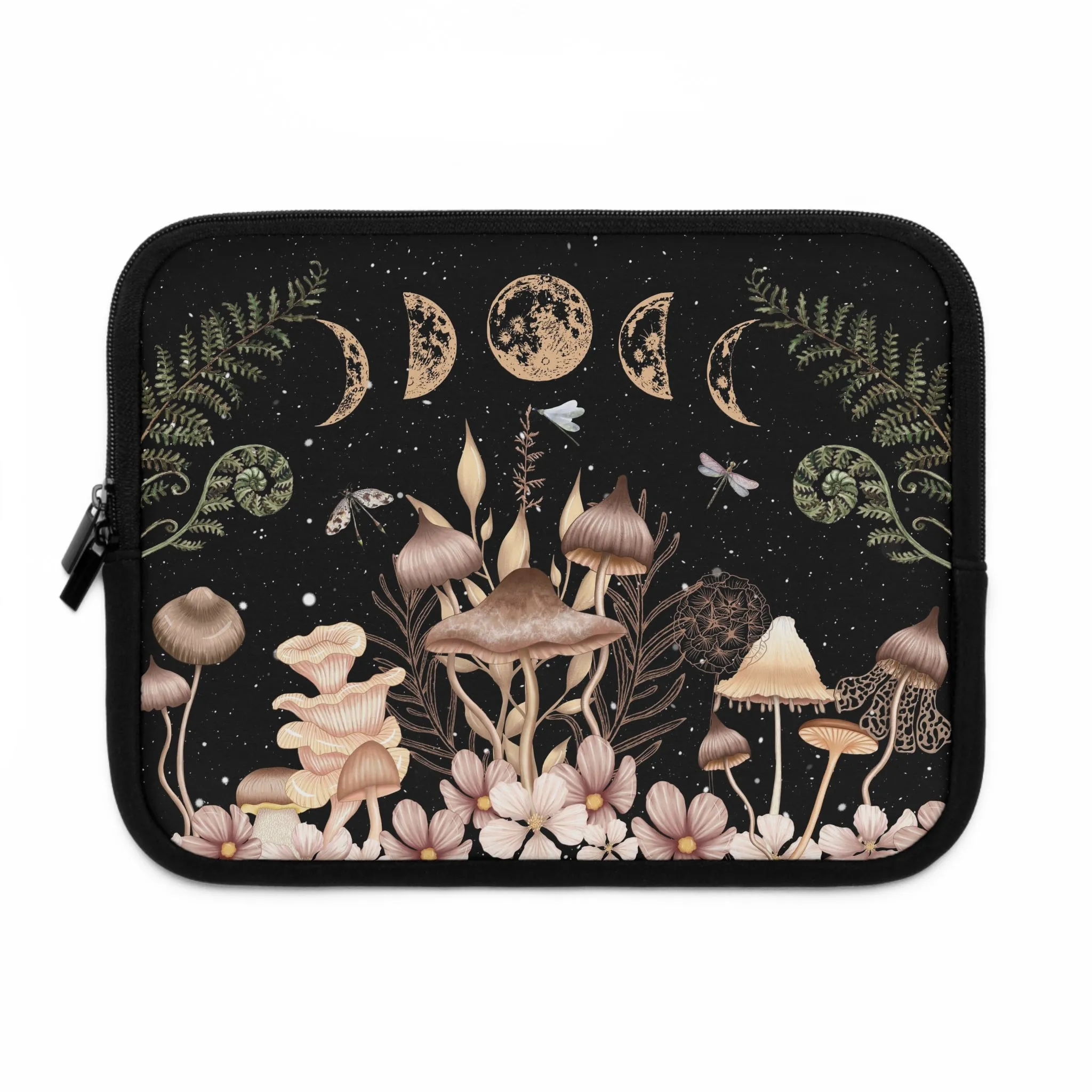 Elegant Mushrooms Moon Phases Laptop Case, laptop sleeve