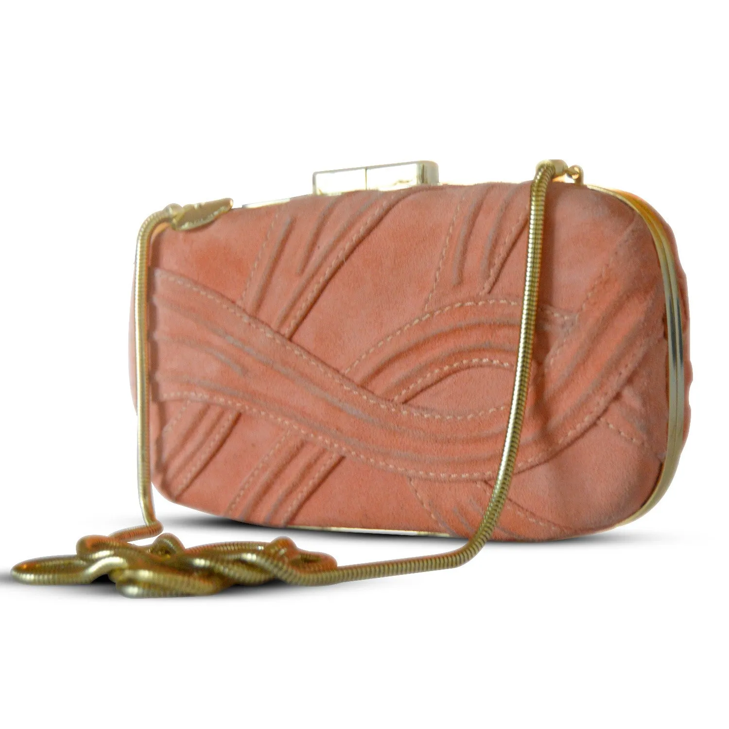 Elie Saab Orange Suede Clutch