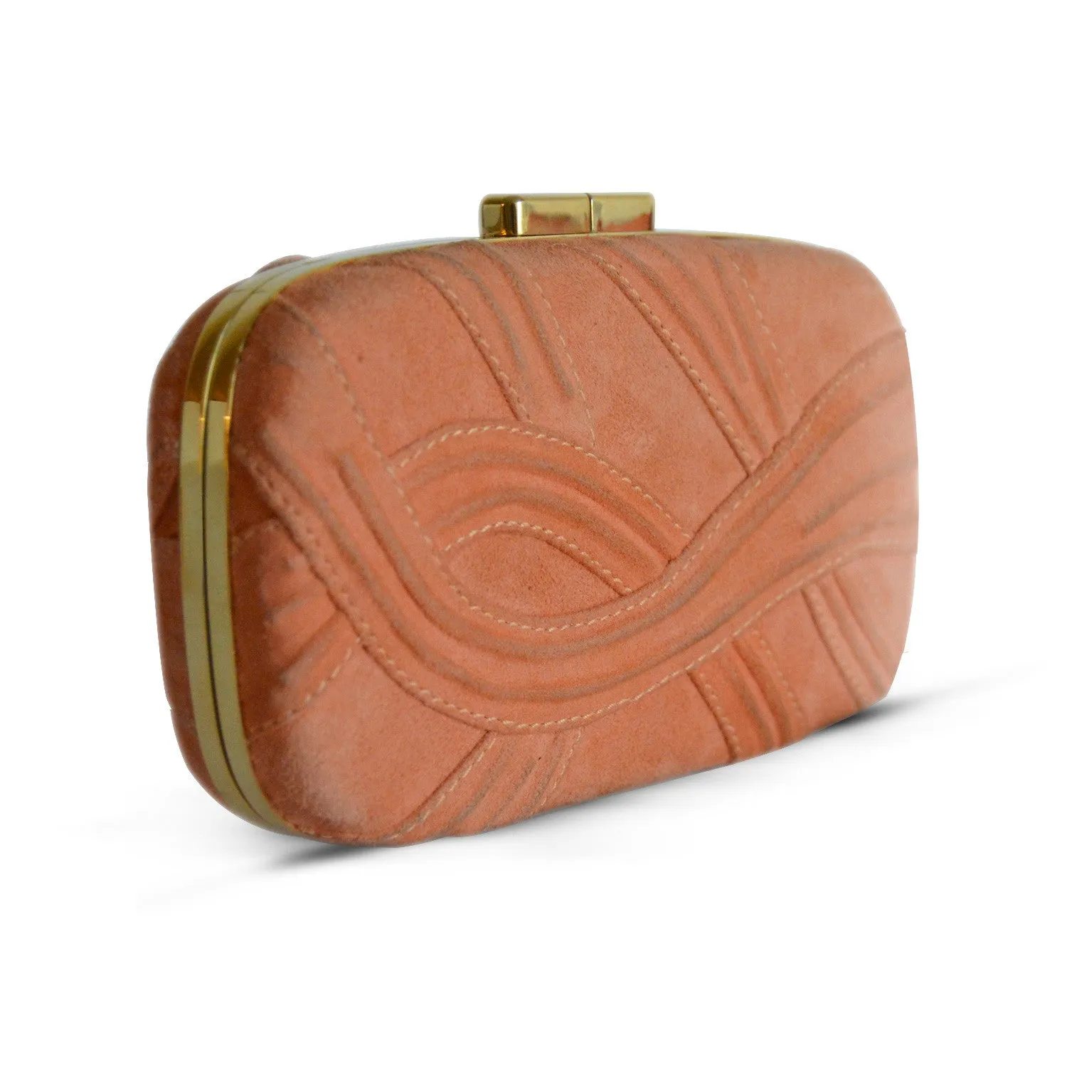 Elie Saab Orange Suede Clutch