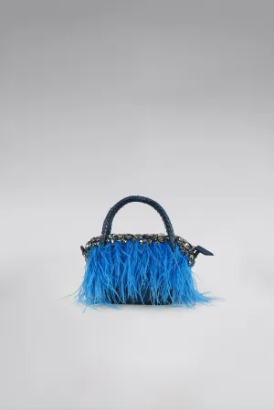 Feather Snakeskin Curvy Tote