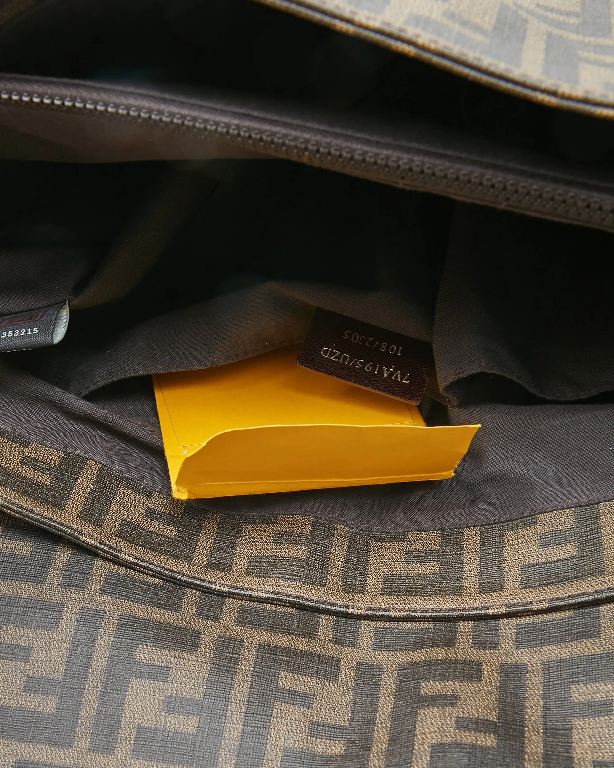 Fendi Brown Zucca Print Canvas Messenger Crossbody Flap Bag