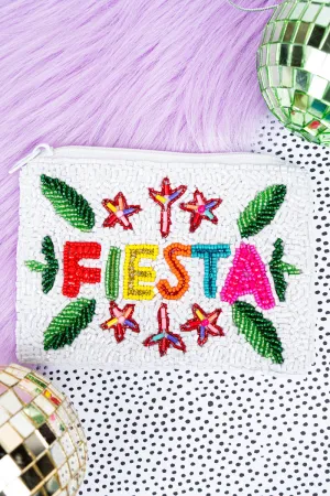 Fiesta White Seed Bead Coin Purse