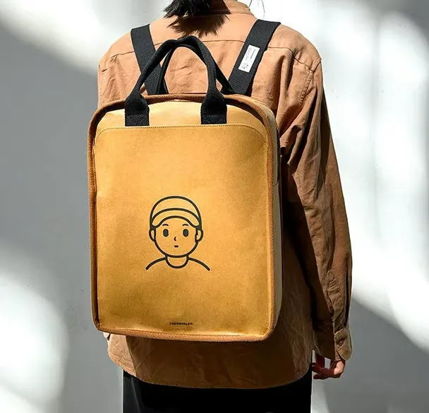 FineWorld Washable Kraft Paper Backpack Men-Women