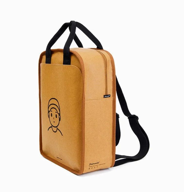 FineWorld Washable Kraft Paper Backpack Men-Women