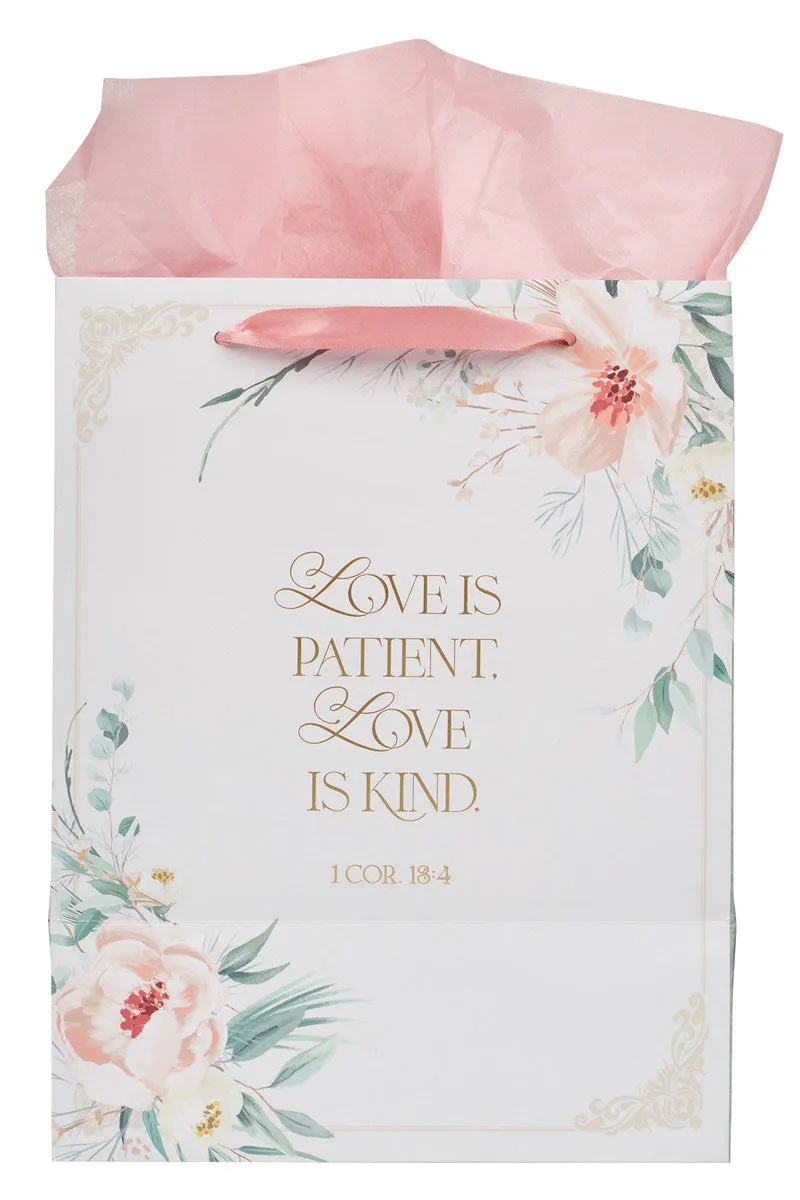 First Loved Us Peachy Floral Large Portrait Gift Bag