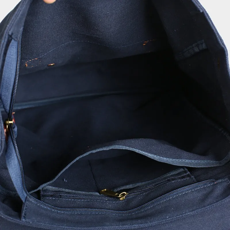 Flash Sale Men's Canvas Leather Hiking Travel Backpack Rucksack School Bag TB310