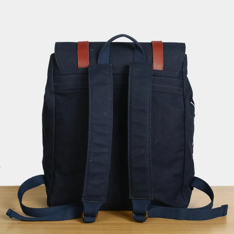 Flash Sale Men's Canvas Leather Hiking Travel Backpack Rucksack School Bag TB310