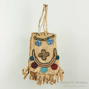 Folky Plateau Beaded Bag with Fringe
