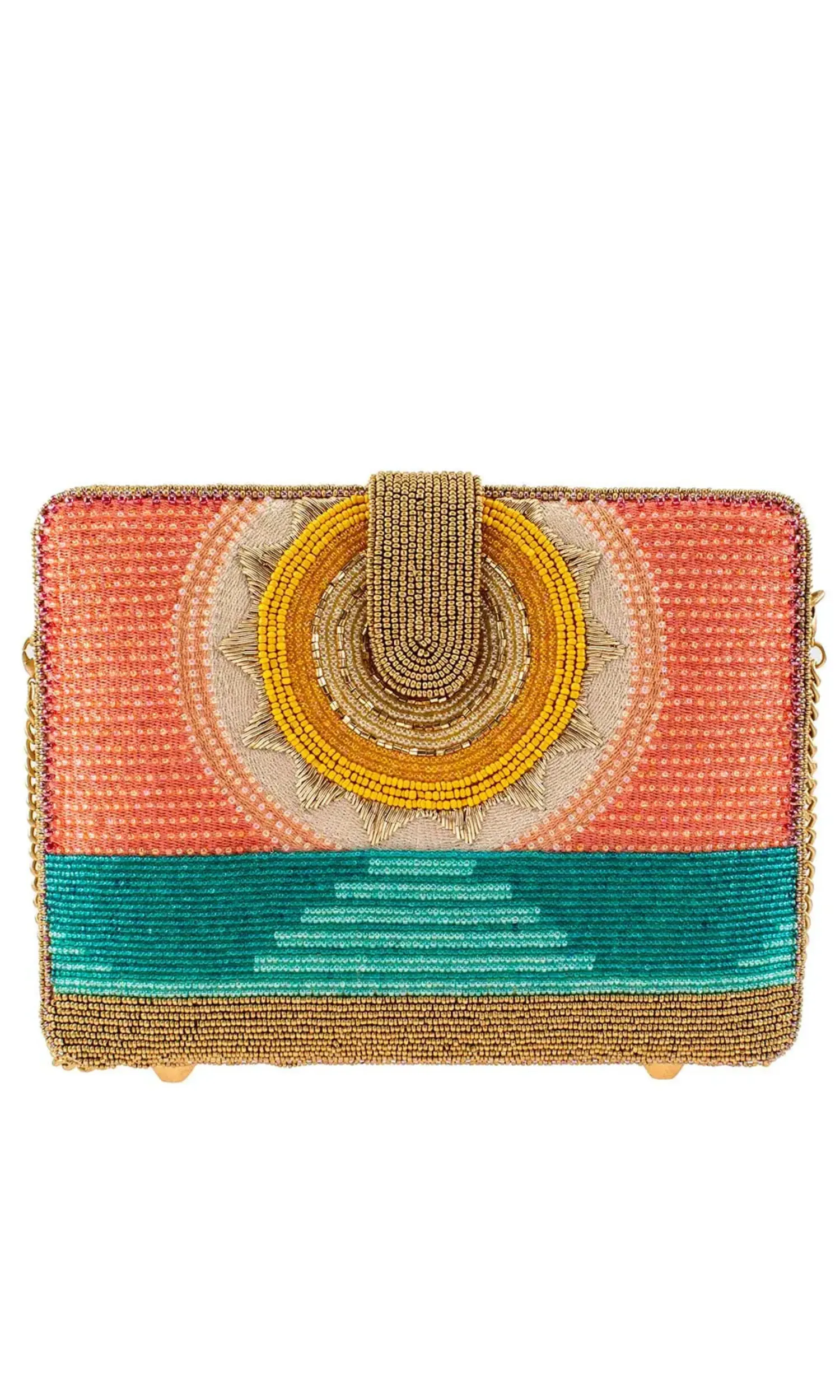 Frilly Flamingo Beaded Crossbody Clutch