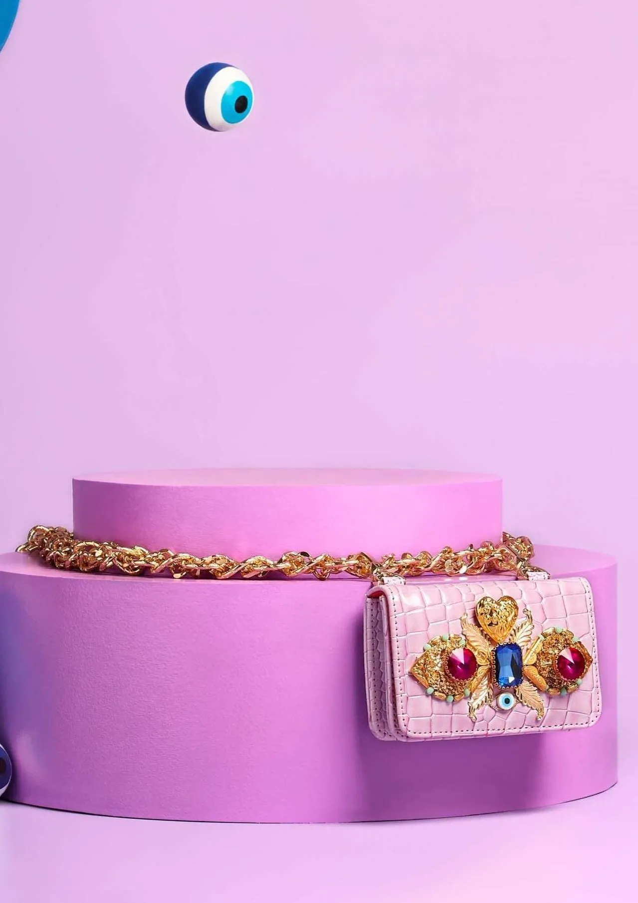 Frosted Lavender Chain Link Belt Bag