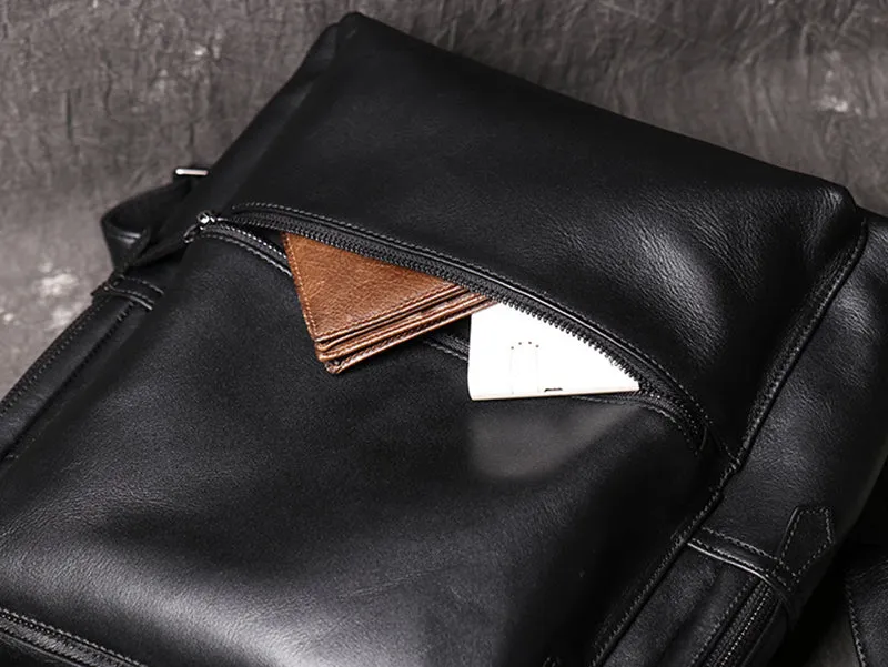 Full Grain Leather Backpack For Men, Leather Travel Backpack Stylish Laptop Backpack