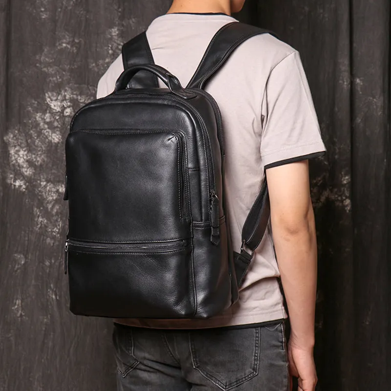 Full Grain Leather Backpack For Men, Leather Travel Backpack Stylish Laptop Backpack