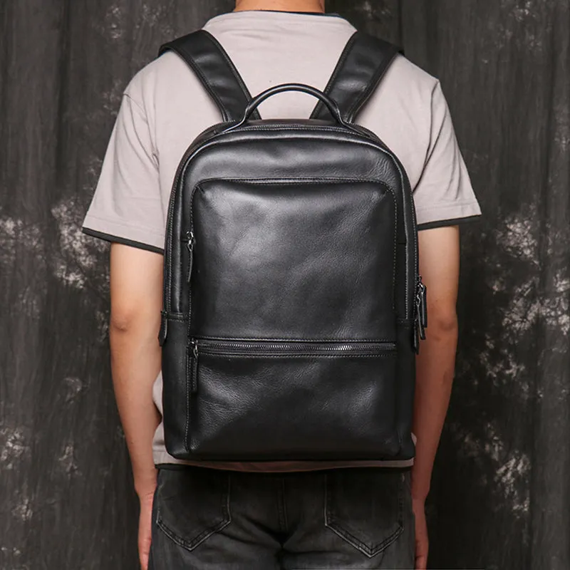 Full Grain Leather Backpack For Men, Leather Travel Backpack Stylish Laptop Backpack