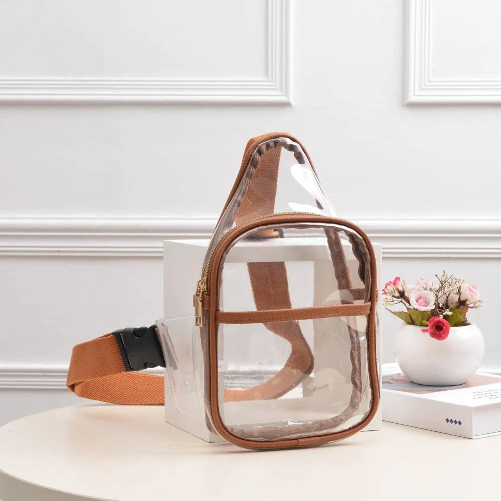 Game Day Stadium Clear Sling Bags: Tan