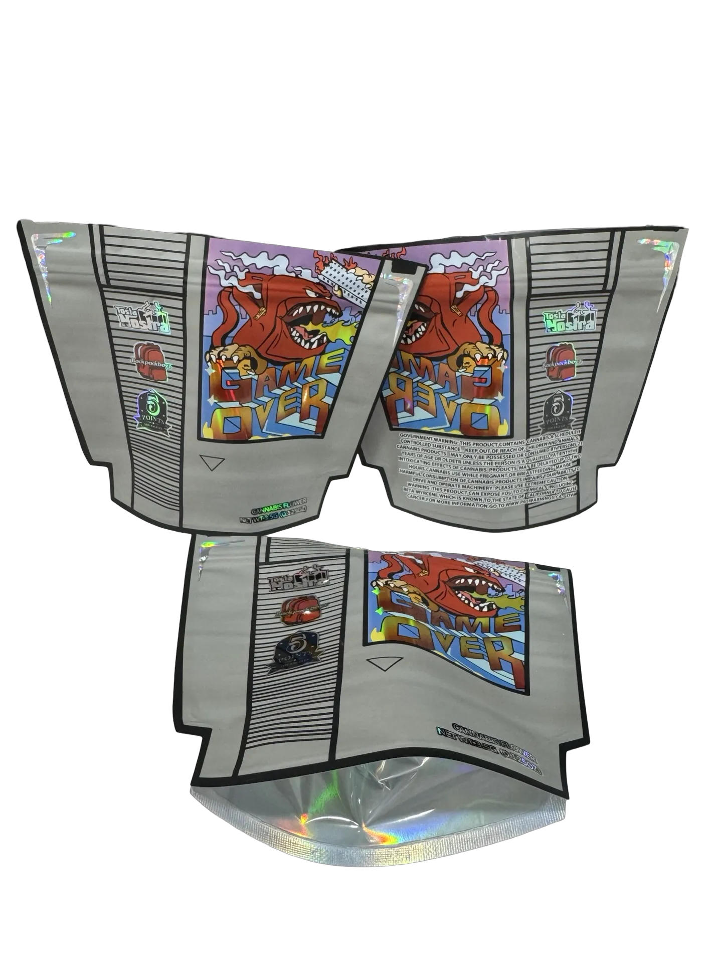 Game Over Mylar Bags 3.5g Backpack Boyz