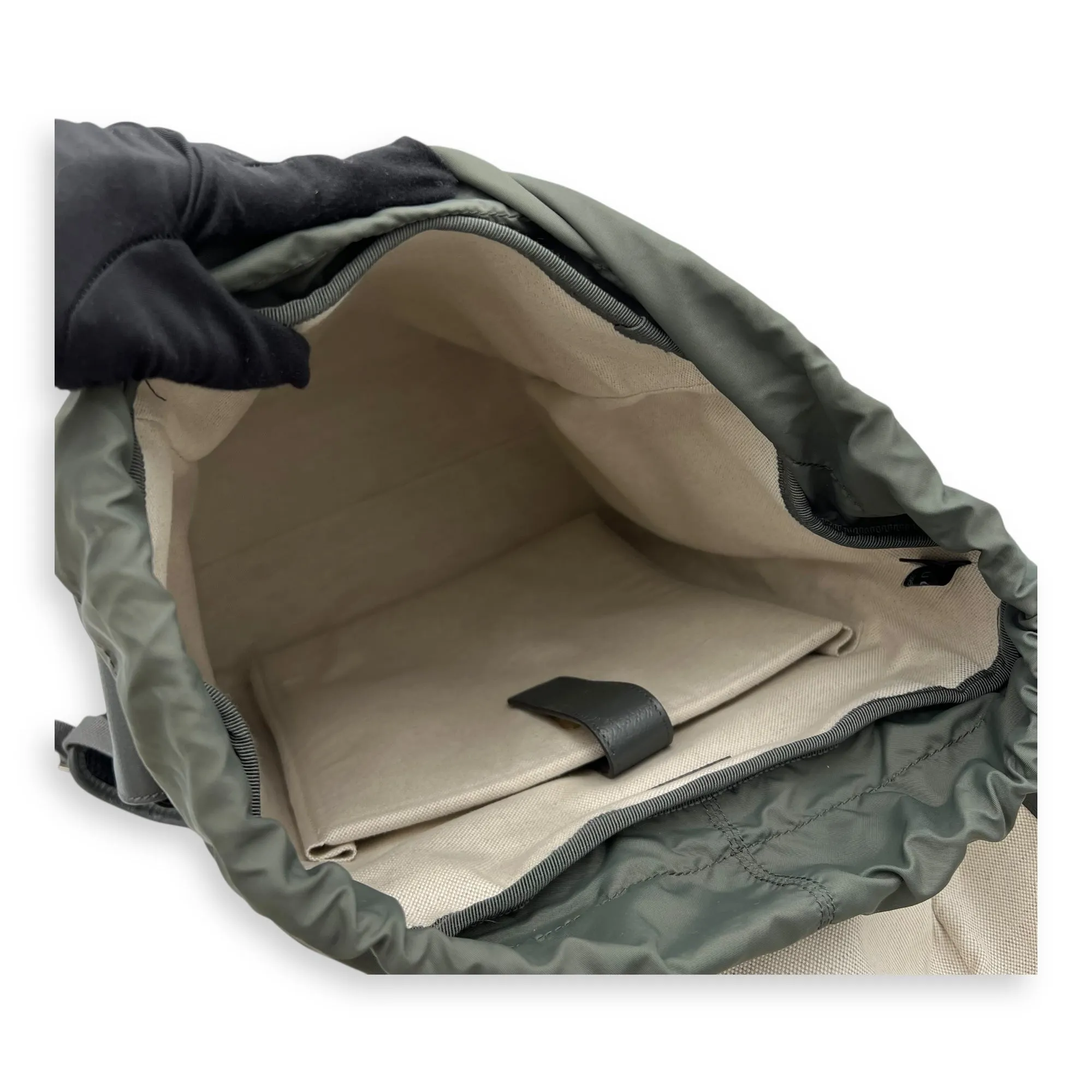 GG Backpack Grey in Coated Canvas, Gold hardware