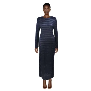 GIORGIO ARMANI Black Beaded Sheer Mesh Gown | Size EU 42