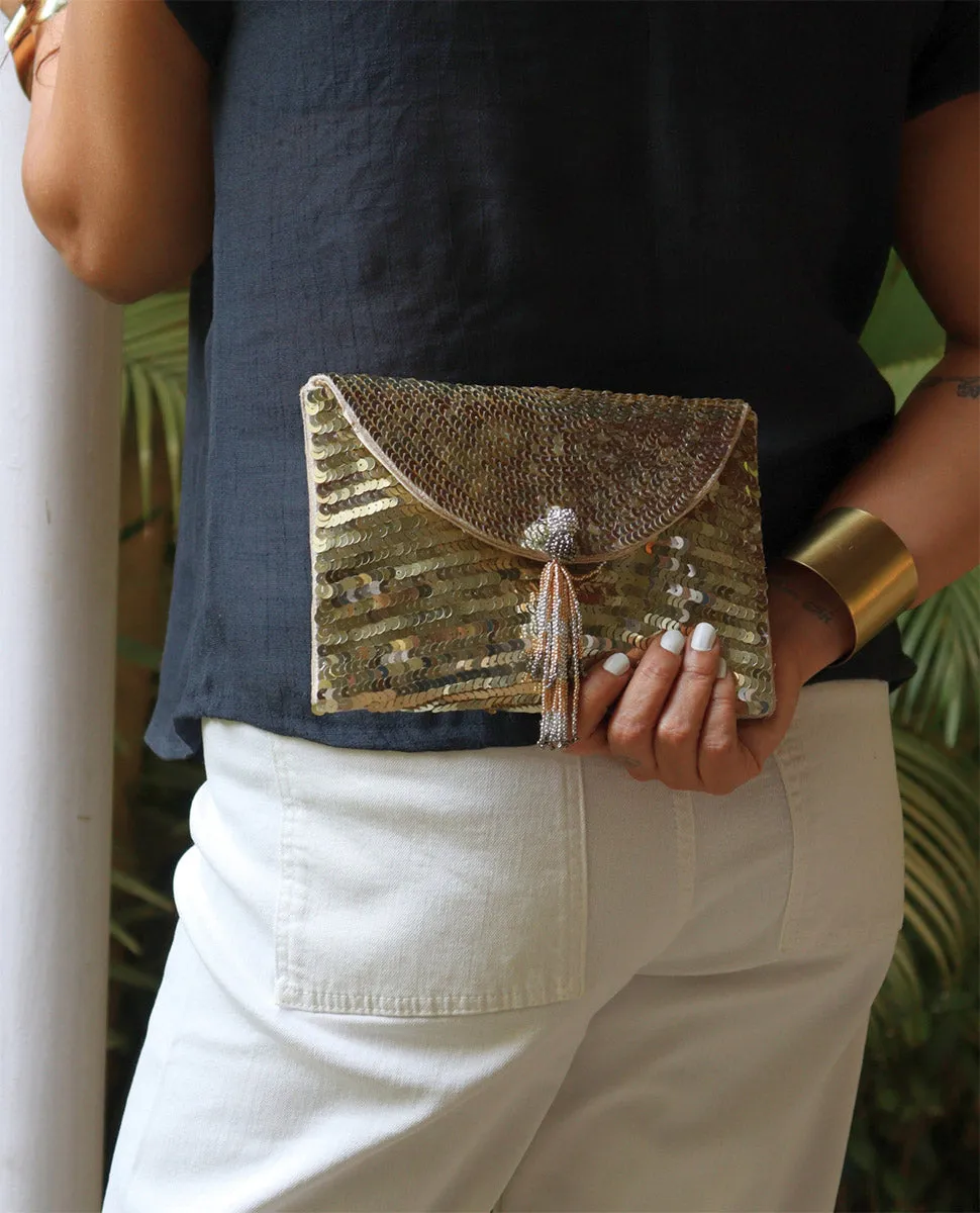 Gladys Sequin Clutch Bag