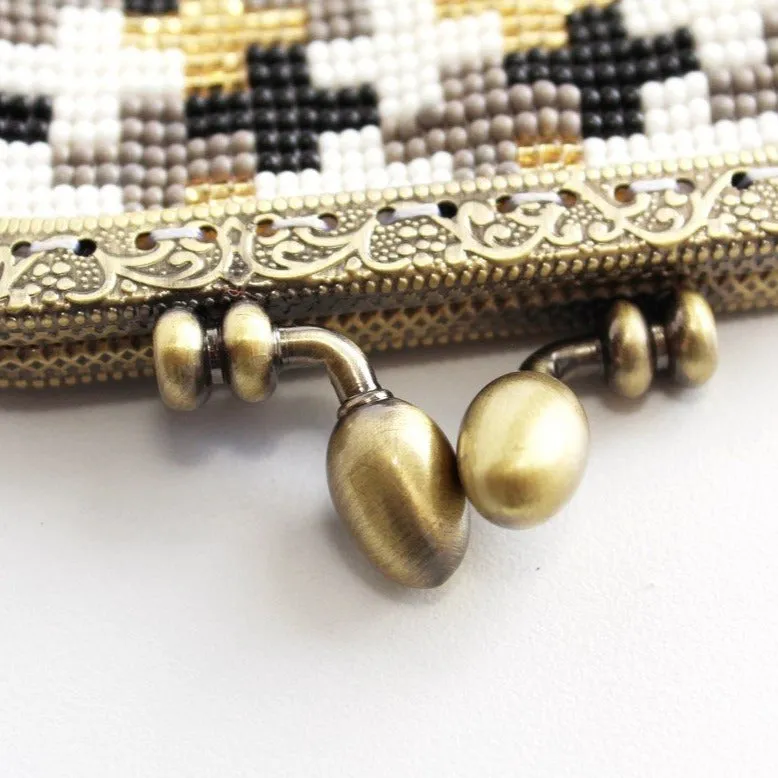 Glass Bead Coin Purse Metal Frame - ROME