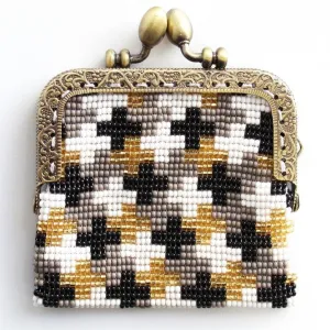 Glass Bead Coin Purse Metal Frame - ROME
