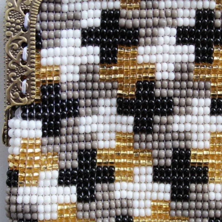 Glass Bead Coin Purse Metal Frame - ROME